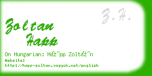zoltan happ business card